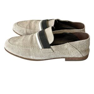 BRUNELLO CUCINELLI ivory suede MONILI Loafers Shoes 35